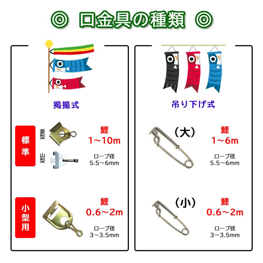 こいのぼり口金具（バネ式・小）0.6〜2m鯉用 6個セット [CP15] : 人形