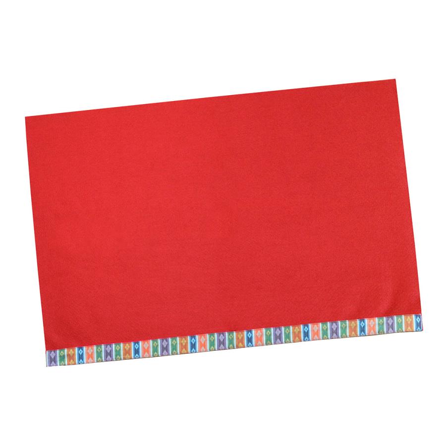 赤毛氈 70×47cm 20号1段 床敷用 繧繝縁つき ポリエステルフェルト