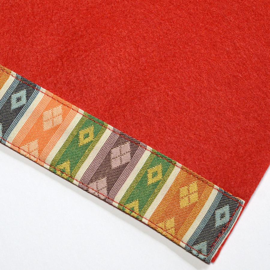 赤毛氈 70×47cm 20号1段 床敷用 繧繝縁つき ポリエステルフェルト