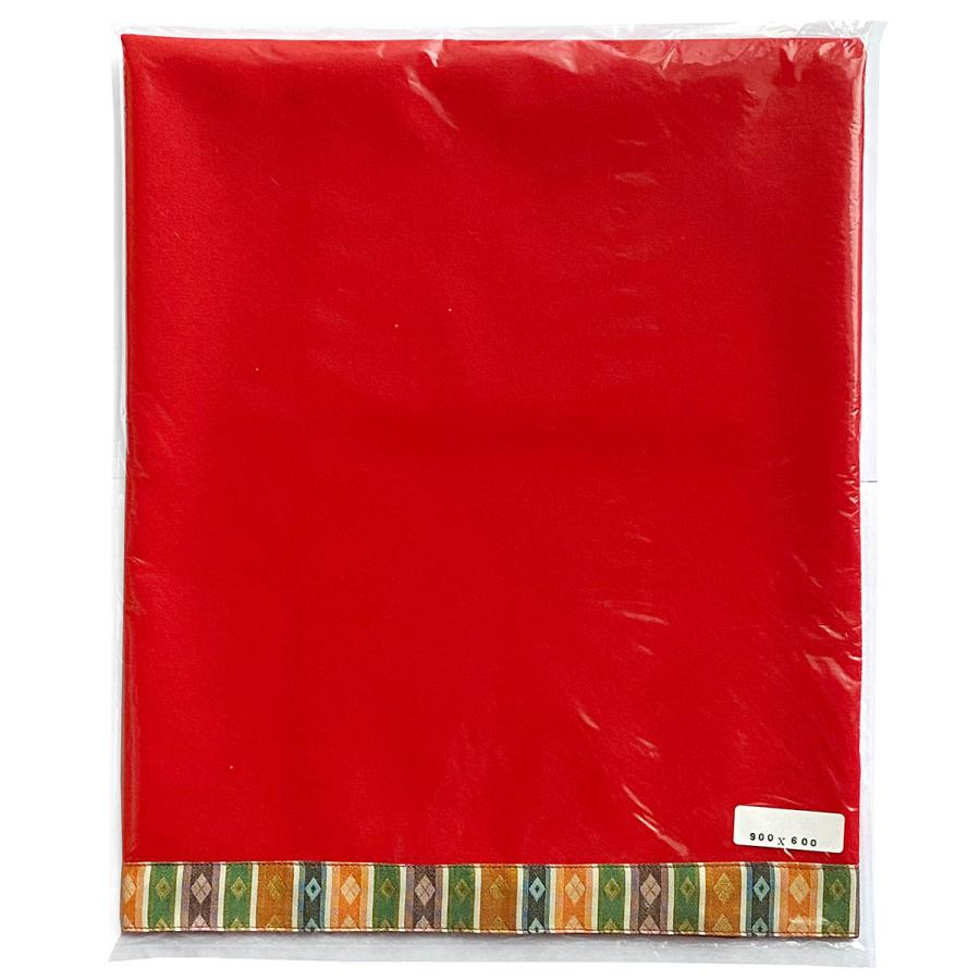 赤毛氈 90×60cm 25号1段 床敷用 繧繝縁つき ポリエステルフェルト