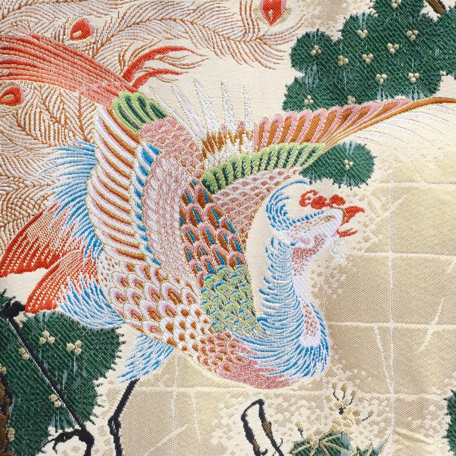 伊藤若冲「孔雀鳳凰図」模写卓飾 西陣織（和風テーブルセンター