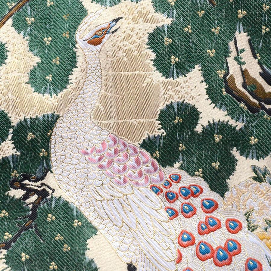 伊藤若冲「孔雀鳳凰図」模写卓飾 西陣織（和風テーブルセンター 卓布