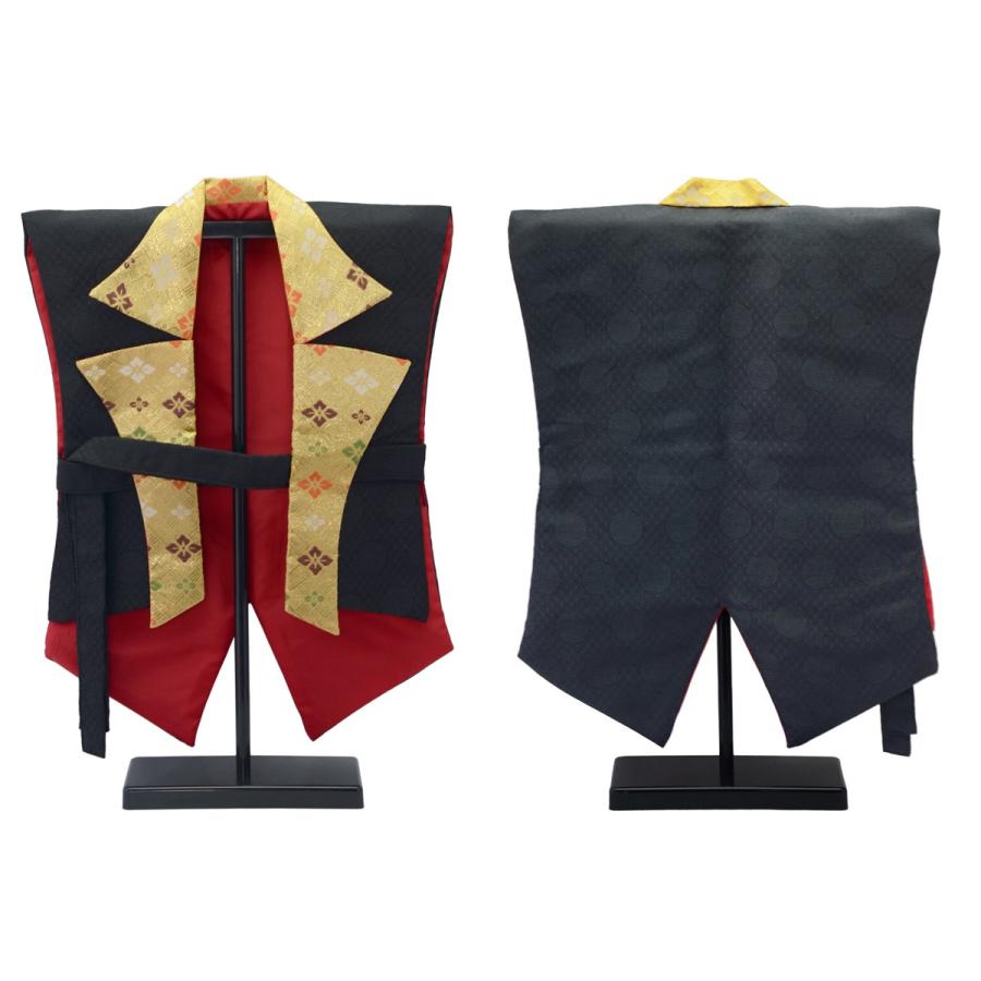 陣羽織 (黒)・高杯・写真立てオルゴール 初節句3点セット [端午の節句