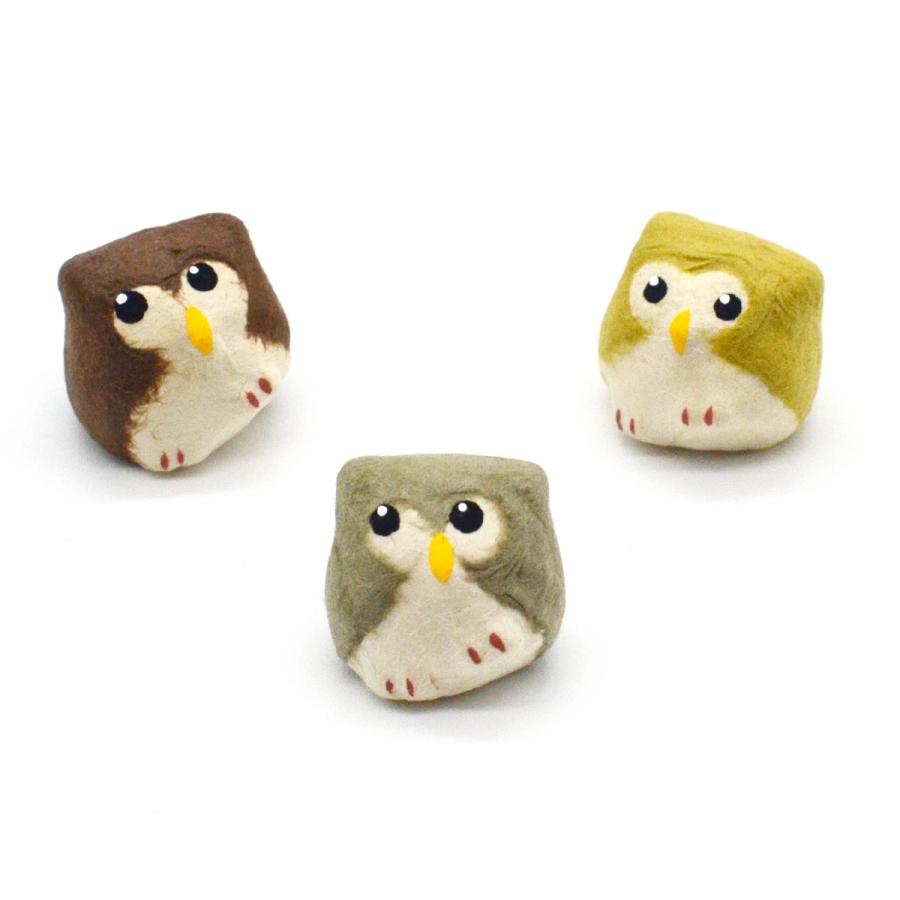 ちぎり和紙 ぷちフクロウ [卓上マスコット][合わせ買い対象][CP2