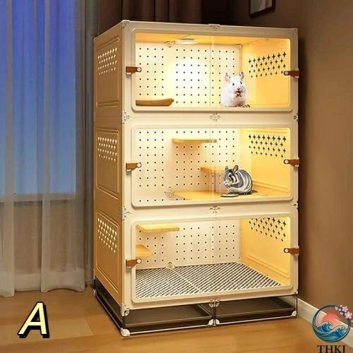 家庭用ケージ 大型金属製小動物用ケージ ダブルトリプル特大 3層