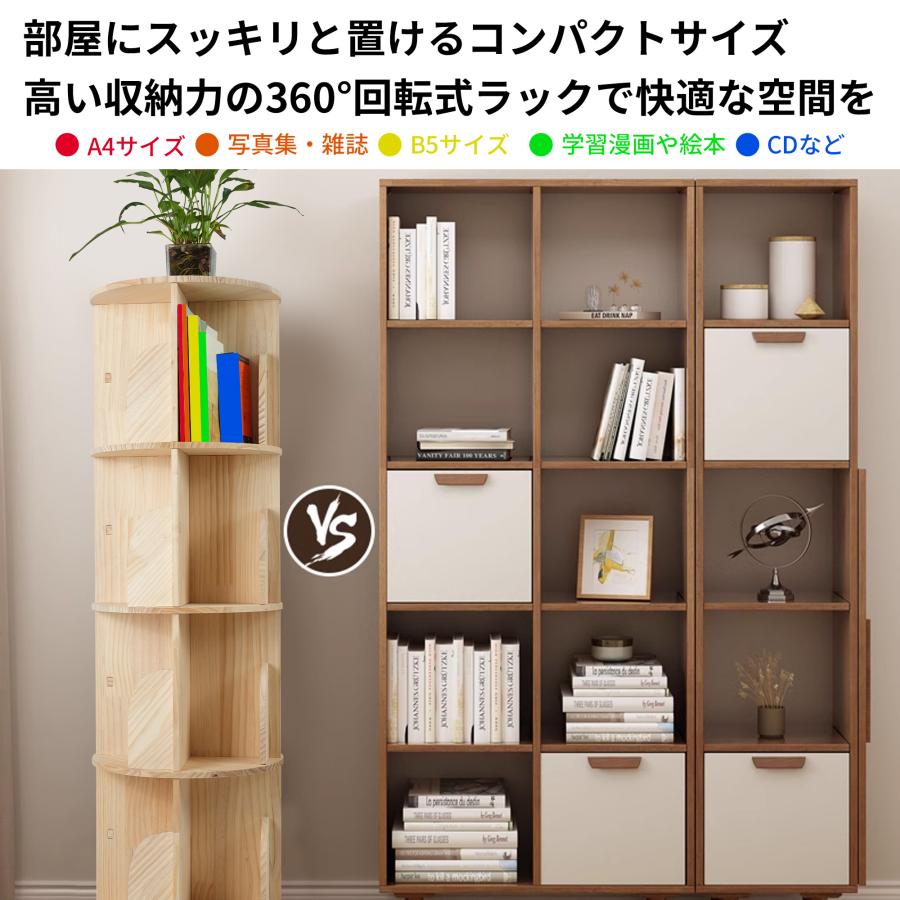 DOMIYA 本棚 回転 回転式本棚 絵本棚 木製 大容量 スリム 360 DOMIYA 本棚 回転 回転式本棚 絵本棚 木製 大容量 スリム 360