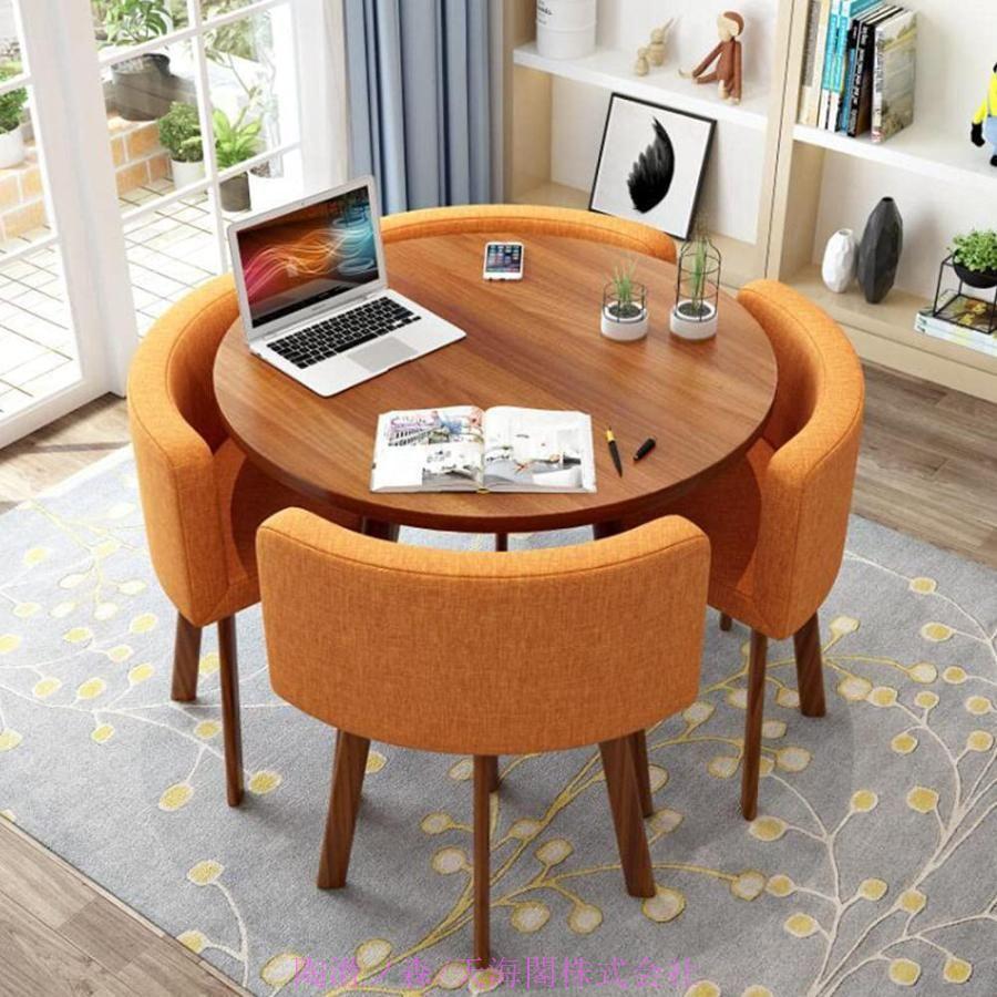 ダイニングテーブルセット 丸い形 食卓セット 4人掛けダイニング  