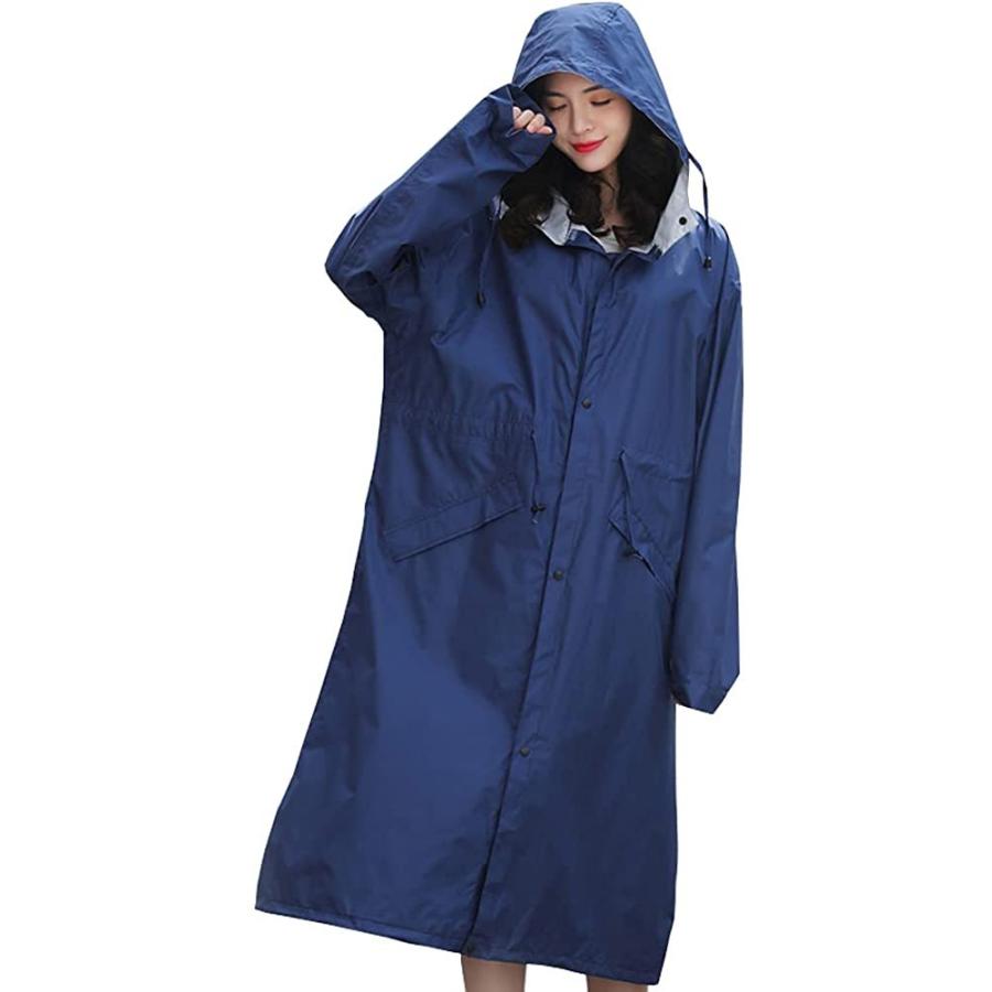 男女兼用 レインコート 自転車 メンズ ロング丈 レインウェア カッパ ポンチョ レディース 防水 おしゃれ 軽量 バイク用 通勤 通学 収納袋付き