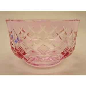 カメイガラス製 MADE IN JAPAN 切子 ぐい呑み/小付 矢来に魚子紋