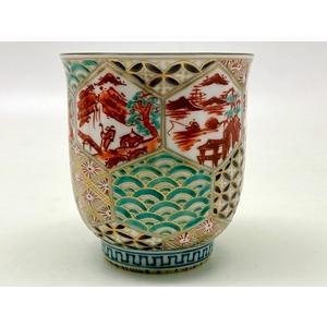 京焼・清水焼 壹陶 金彩亀甲小紋 組湯呑 : 神楽坂のうつわ屋さん 陶