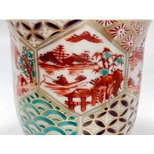 京焼・清水焼 壹陶 金彩亀甲小紋 組湯呑 : 神楽坂のうつわ屋さん 陶