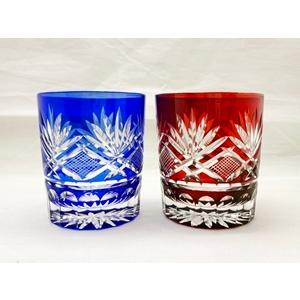 切子ガラス盃 切子グラス Horikoshi 松剣切子オールド 木箱入りペア : 神楽坂の