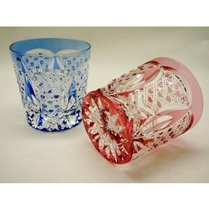 黄綬褒章受賞作家] 伝統工芸士・木村秋男デザイン 江戸切子 ペアロック