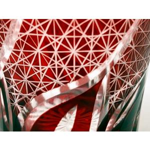 切子グラス 菊繋ぎ流しロックグラス　赤 切子グラス |  | 03