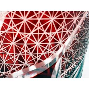 切子グラス 菊繋ぎ流しロックグラス　赤 切子グラス |  | 04