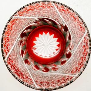 切子グラス 菊繋ぎ流しロックグラス　赤 切子グラス |  | 06