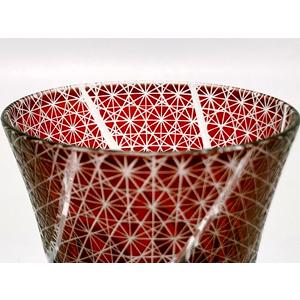 切子グラス 菊繋ぎ流しロックグラス　赤 切子グラス |  | 07