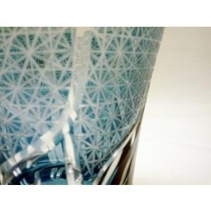 切子グラス 　菊繋ぎ流しロックグラス　正倉院ブルー |  | 04