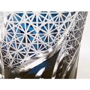 切子グラス 　菊繋ぎ流しロックグラス　正倉院ブルー |  | 09