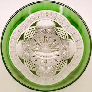 TR004G瀧澤硝子工芸 江戸切子伝統工芸士 瀧澤利夫作 江戸切子 薄被せ