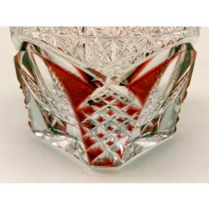 ☆美品☆江戸切子 瀧澤利夫 ロックグラス 瑠璃（切子、江戸切子