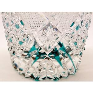 金属製工芸品 エメラルド装飾 ガラスケース入り TR006EG瀧澤硝子工芸 江戸切子伝統工芸士 瀧澤利夫作 江戸切子