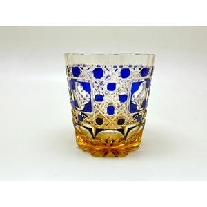 江戸切子 TR014NB瀧澤硝子工芸 伝統工芸士 瀧澤利夫作 アンバー地