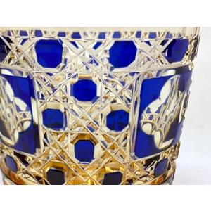 江戸切子 TR014NB瀧澤硝子工芸 伝統工芸士 瀧澤利夫作 アンバー地