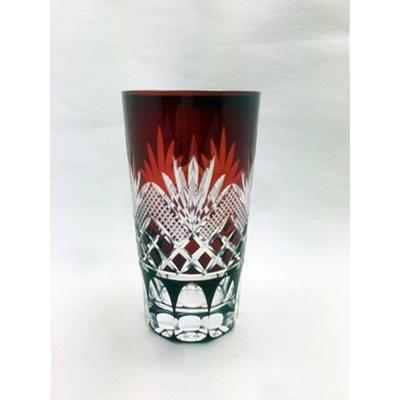 切子グラス アデリア クリスタルルーフカット切子 特大タンブラー 赤