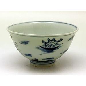 有田焼 しん窯 青花 二人異人 3.5寸反飯碗 : 神楽坂のうつわ屋さん 陶