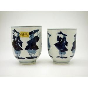 有田焼・しん窯/青花シリーズ 五人異人 小湯呑 : 神楽坂のうつわ屋さん