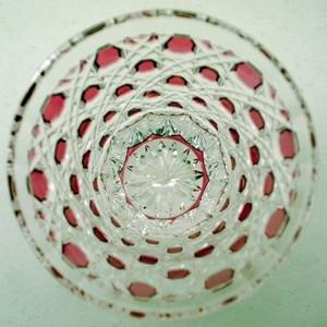 伝統工芸士 滝澤 利夫 青被せ八角籠目紋 名入れ 江戸切子 箸置き・八角籠目2個セット - 瑞宝単光章受章