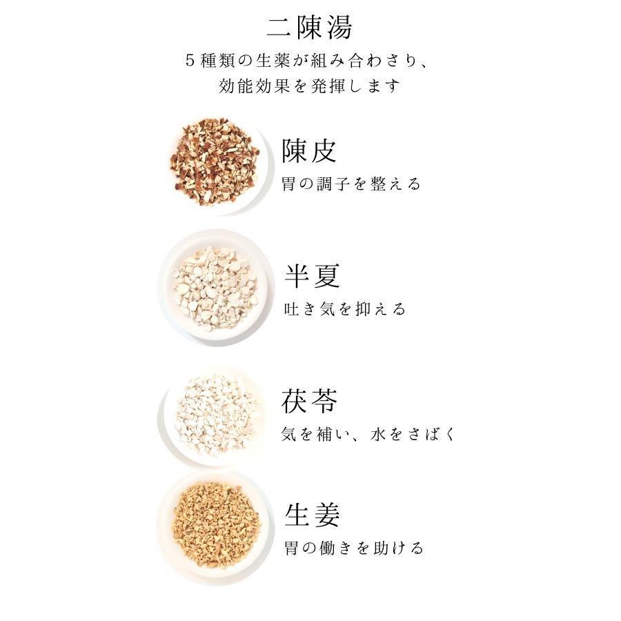 二陳湯 煎じ薬　悪心、嘔吐、胃部不快感、慢性胃炎、二日酔　薬局製剤　漢方　ニチントウ
