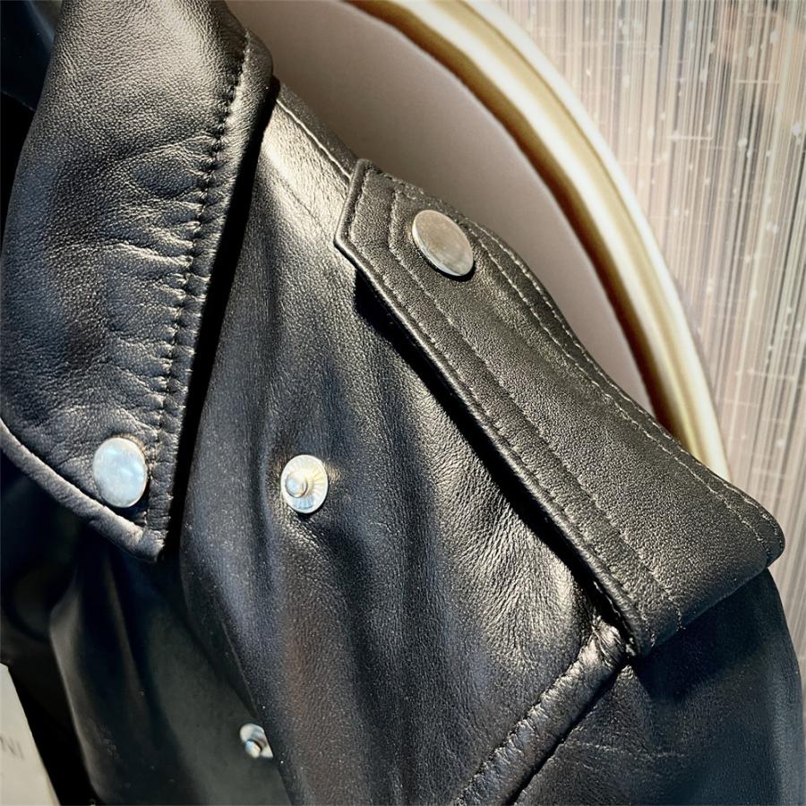 ライダース EU製 Uaboni Paris ユアボニ 羊革 シープスキン 薄手