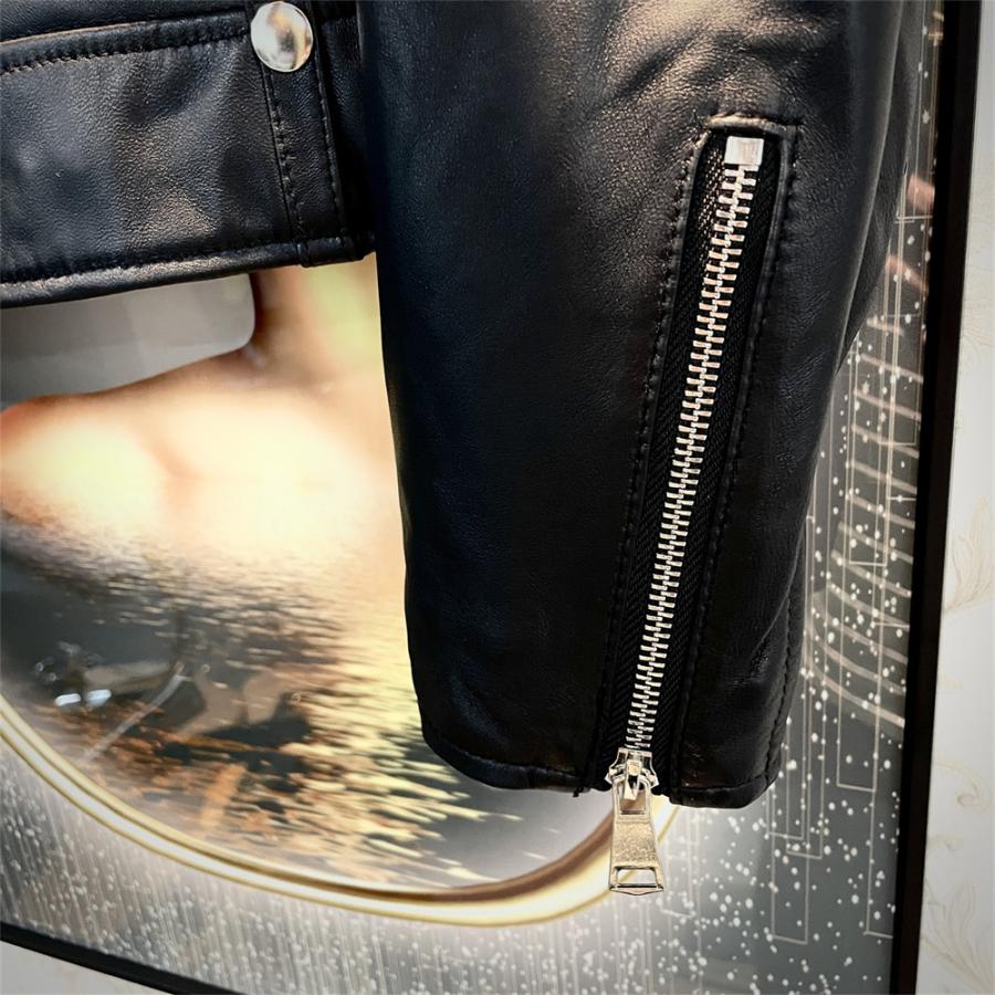 ライダース EU製 UABONI Paris ユアボニ 羊革 シープスキン 薄手