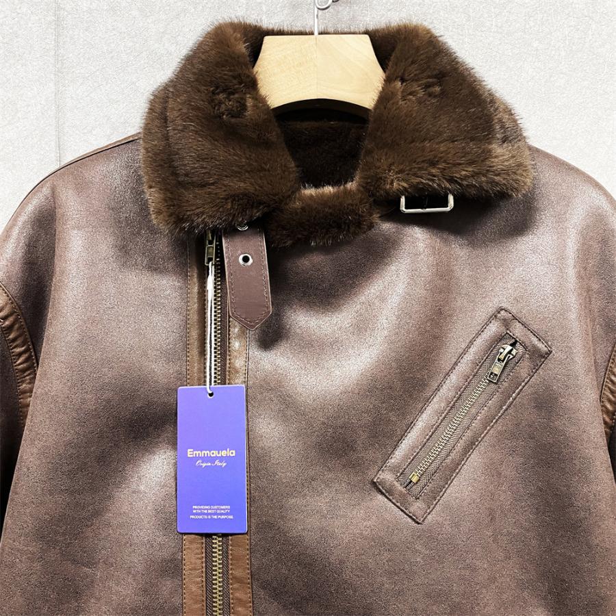 ボマージャケット EU製 Emmauela イタリア ミラノ発 羊革 シープスキン