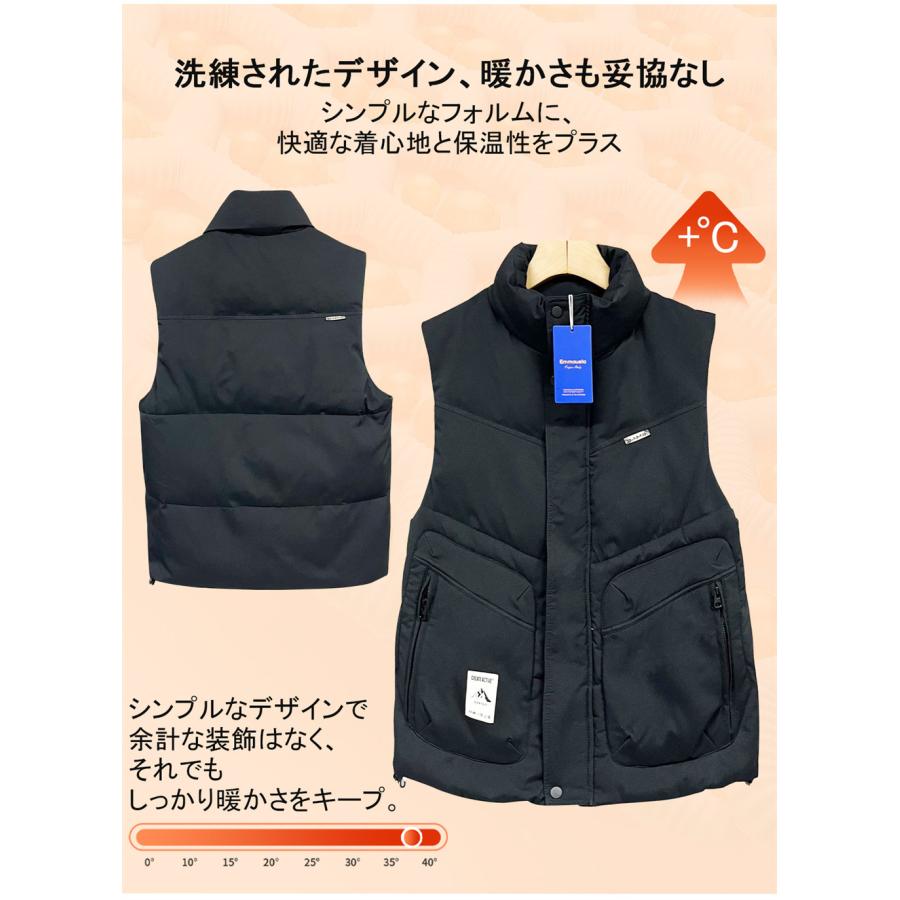 ダウンベスト EU製 Emmauela ミラノ発 グースダウン90％ 防寒 保温