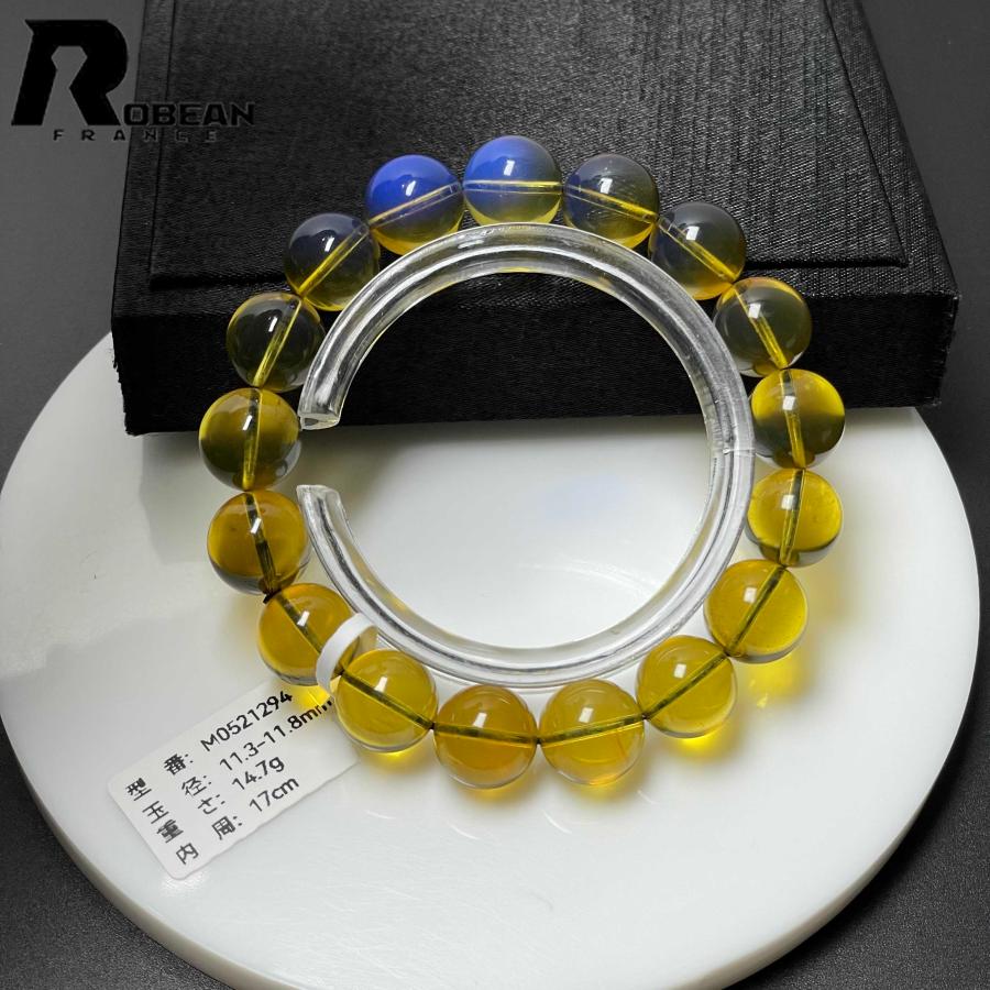 上級 EU製★ROBEAN・ブルーアンバー・琥珀★ブレスレット パワーストーン 天然石 綺麗 お守り ギフト アクセサリー レディース メンズの画像