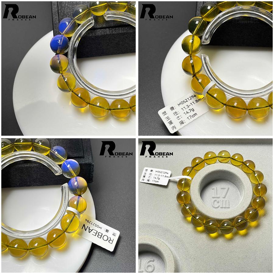 上級 EU製★ROBEAN・ブルーアンバー・琥珀★ブレスレット パワーストーン 天然石 綺麗 お守り ギフト アクセサリー レディース メンズの画像