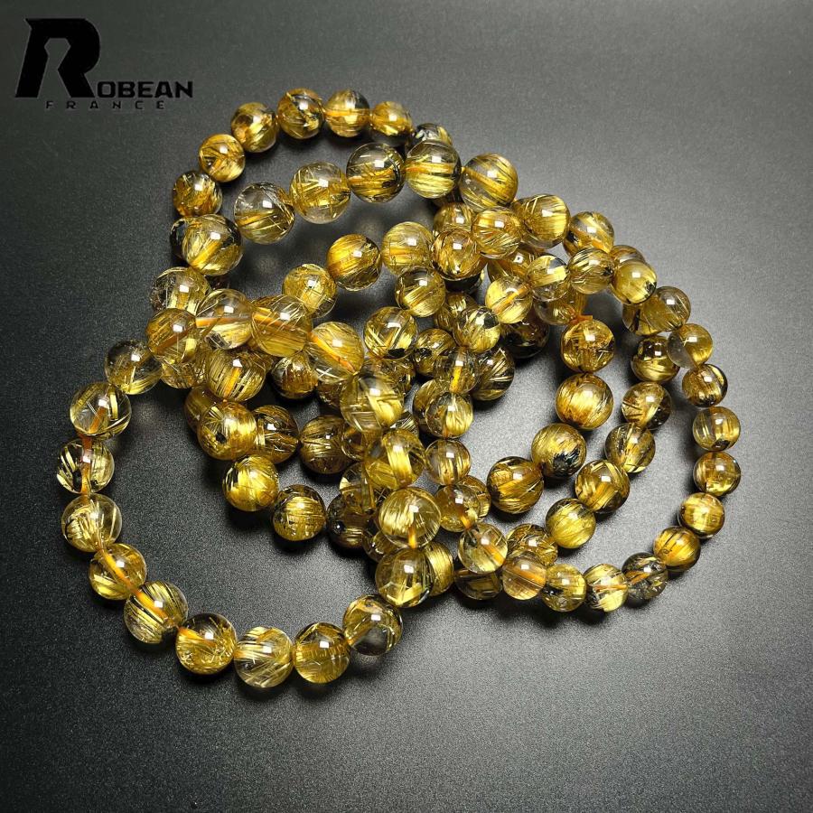 上級 EU製☆ROBEAN・太陽花タイチンルチル☆黄金針水晶 金運 開運