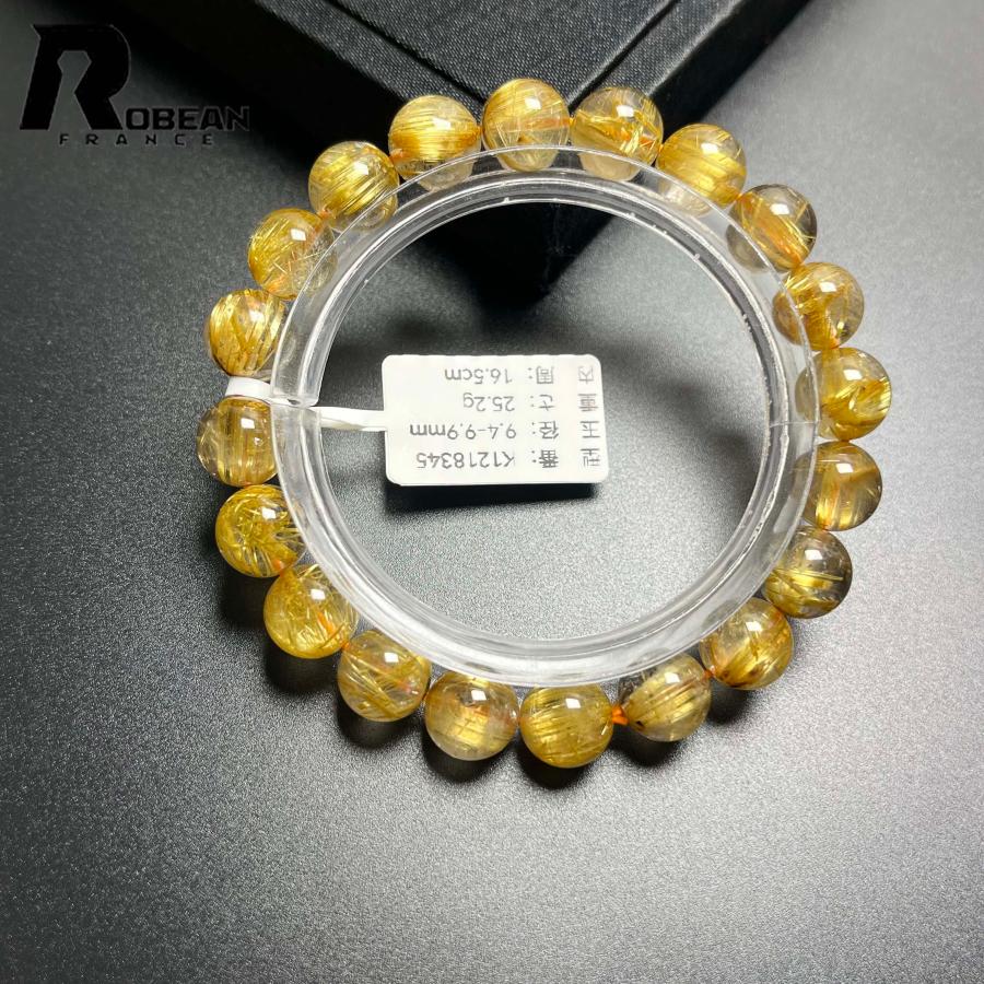 上級 EU製 ★ROBEAN・極!極満針ルチルクォーツ★ブレスレット パワーストーン 天然石 綺麗 金運 お守り アクセサリー レディース メンズの画像