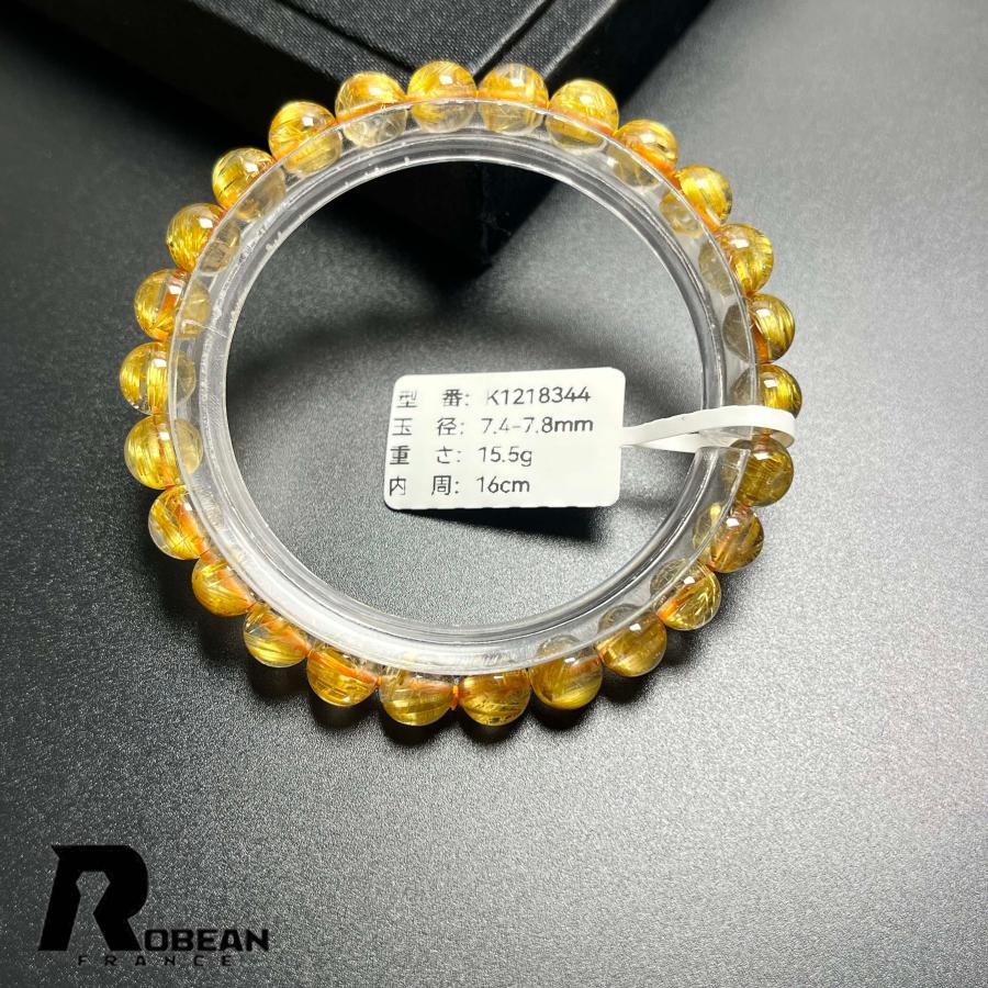 上級 EU製 ★ROBEAN・極!極満針ルチルクォーツ★ブレスレット パワーストーン 天然石 綺麗 金運 お守り アクセサリー レディース メンズの画像