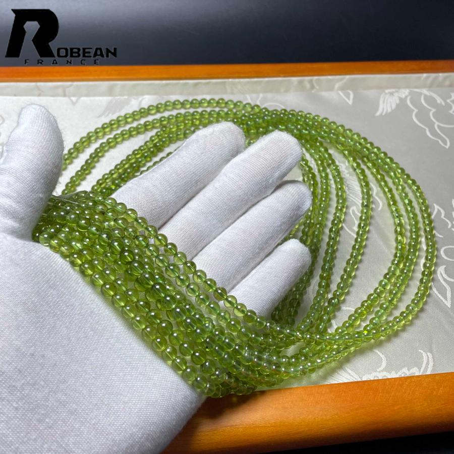 逸品 EU製 ☆ROBEAN・グリーンペリドット☆パワーストーン 3本巻き