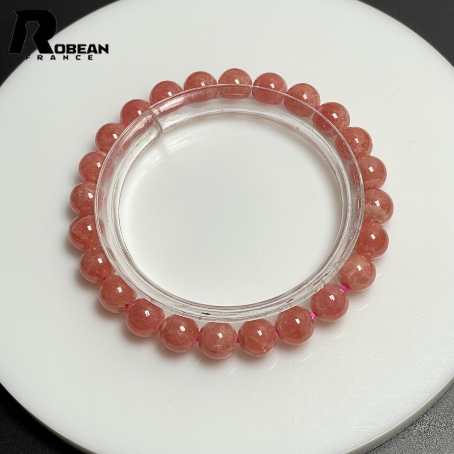 綺麗 EU製★ROBEAN・インカローズ★ブレスレット パワーストーン 原石 天然石 バラ色 ギフト プレゼント 7.6-7.8mm M1025216