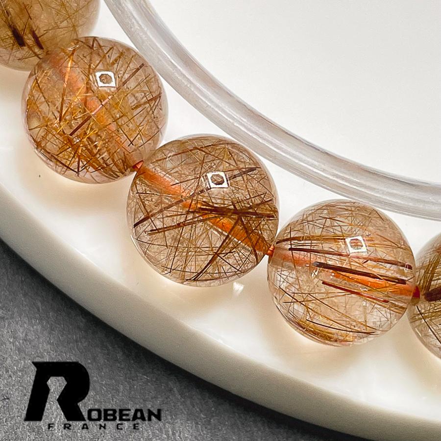 上品 EU製 ☆ROBEAN・ブラウンルチルクォーツカラフル☆ブレスレット 