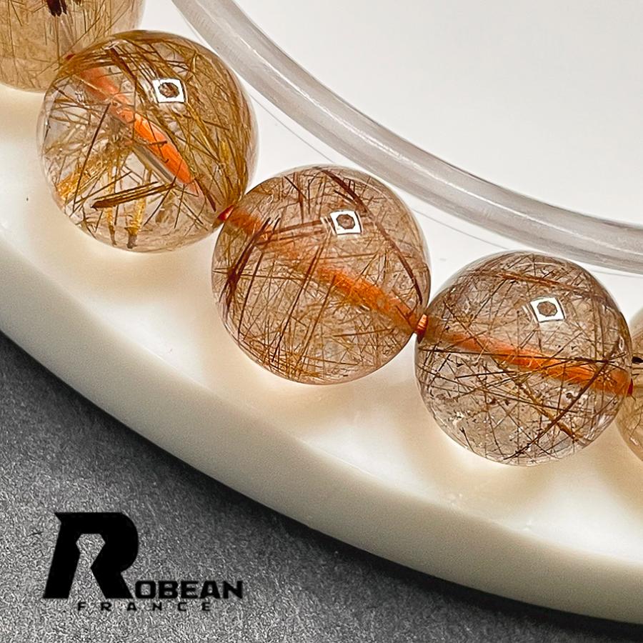 上品 EU製 ☆ROBEAN・ブラウンルチルクォーツカラフル☆ブレスレット 