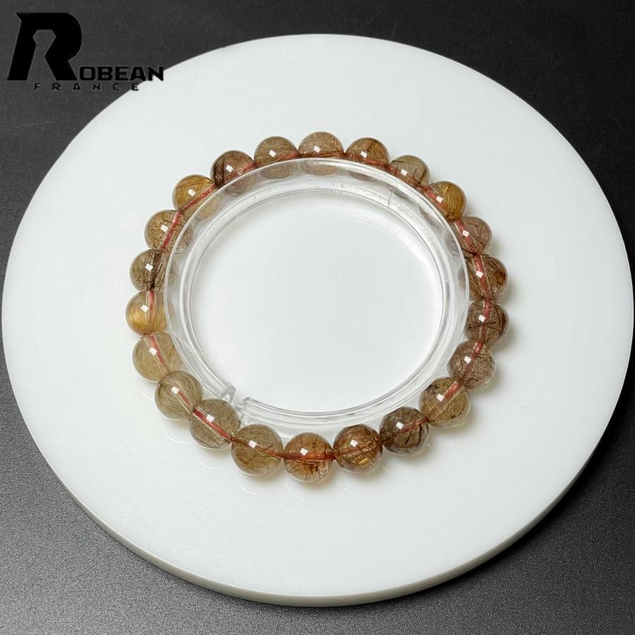 逸品 EU製☆ROBEAN・ブラウンルチルクォーツカラフル☆ブレスレット