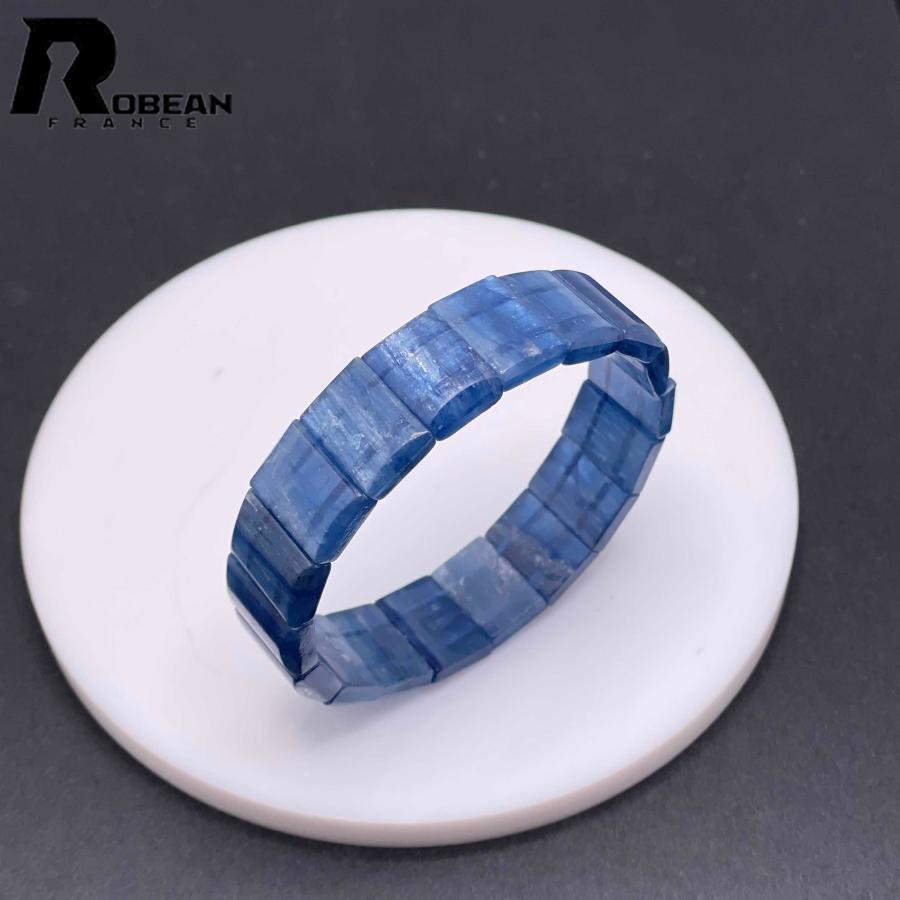高級 EU製★ROBEAN・カイヤナイト・バングル★パワーストーン アクセサリー 天然石 原石 お守り 高級 15*10.8*4.5mm M0421996の画像