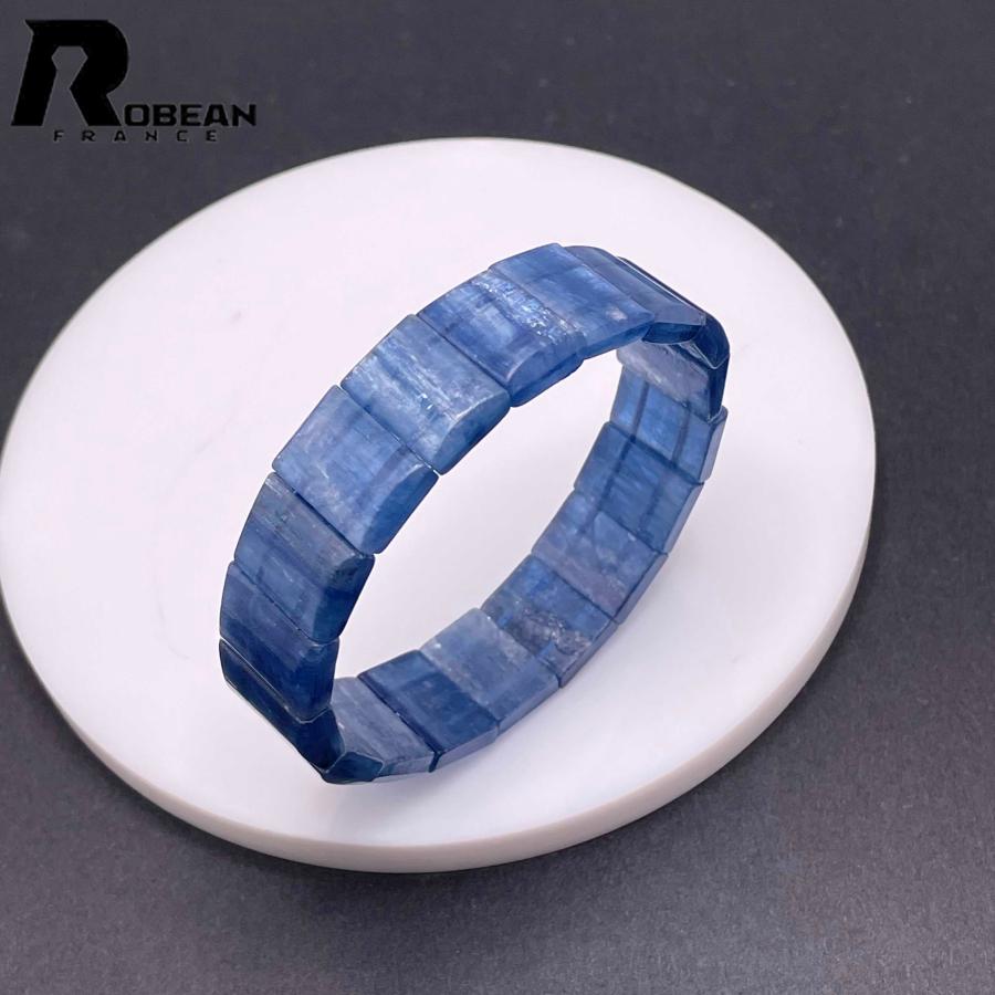 高級 EU製★ROBEAN・カイヤナイト・バングル★パワーストーン アクセサリー 天然石 原石 お守り 高級 15*10.8*4.5mm M0421996の画像