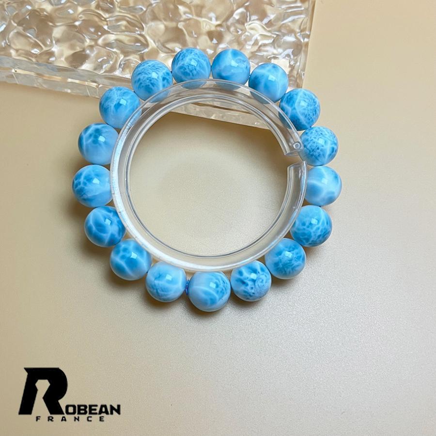 絶賛 EU製 円★ROBEAN・ドミニカ共和国産のラリマー★パワーストーン ブレスレット 天然石 開運 金運 綺麗 約11.7-12.4mm H1211253の画像